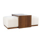 Hudson Sliding Ottoman w Caster Wheels and Table Top