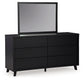 Danziar King Panel Bed with Mirrored Dresser and Chest