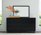 Danziar King Panel Headboard with Mirrored Dresser and Chest