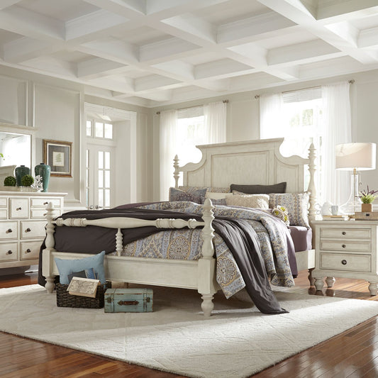 High Country - King Poster Bed, Dresser & Mirror, Night Stand