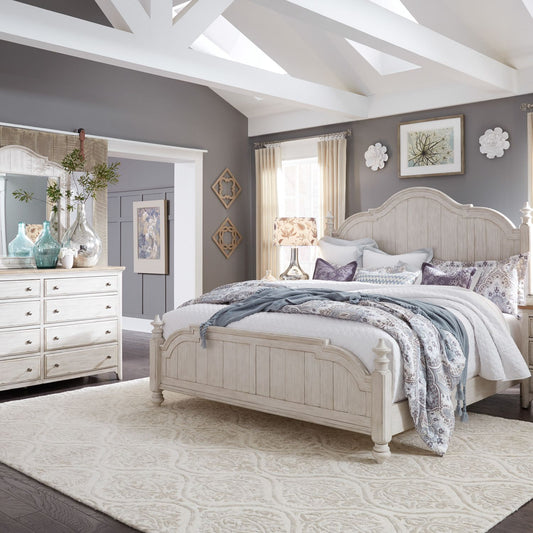 Farmhouse Reimagined - Queen Poster Bed, Dresser & Mirror
