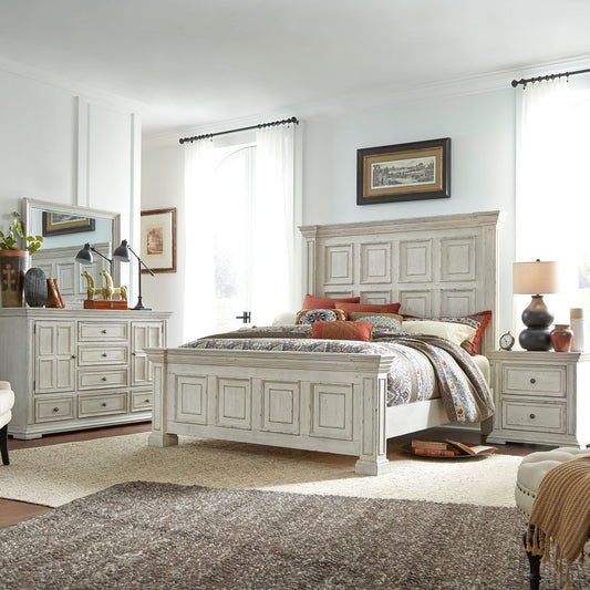 Big Valley - King California Panel Bed, Dresser & Mirror, Night Stand