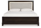 Neymorton Queen Upholstered Panel Bed with Dresser and 2 Nightstands