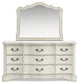 Arlendyne King Upholstered Bed with Mirrored Dresser, Chest and 2 Nightstands