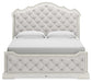 Arlendyne King Upholstered Bed with Mirrored Dresser and Chest